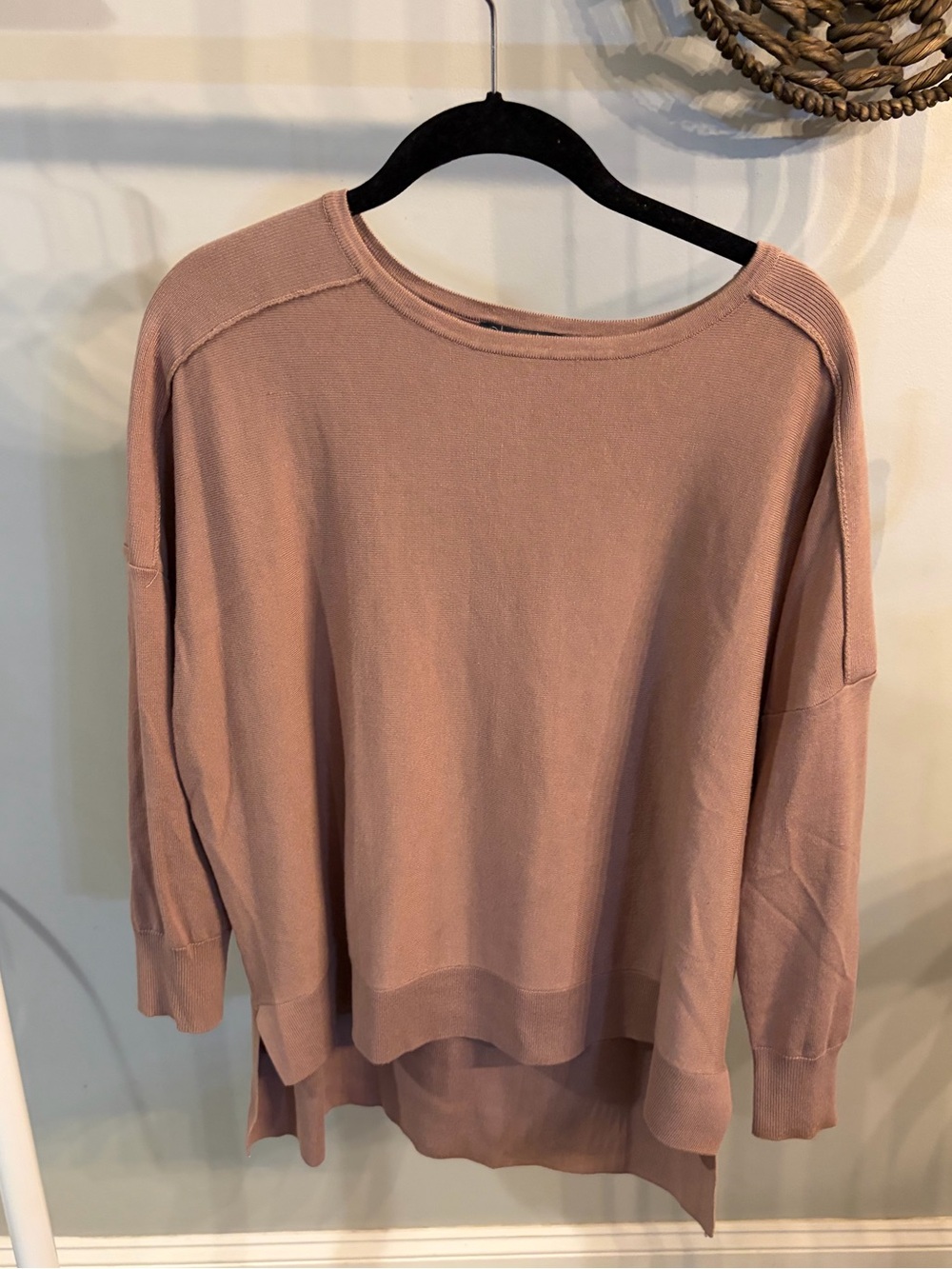 Adrianna Papell Dusty Rose Scoop Neck Lightweight Sweater- XL